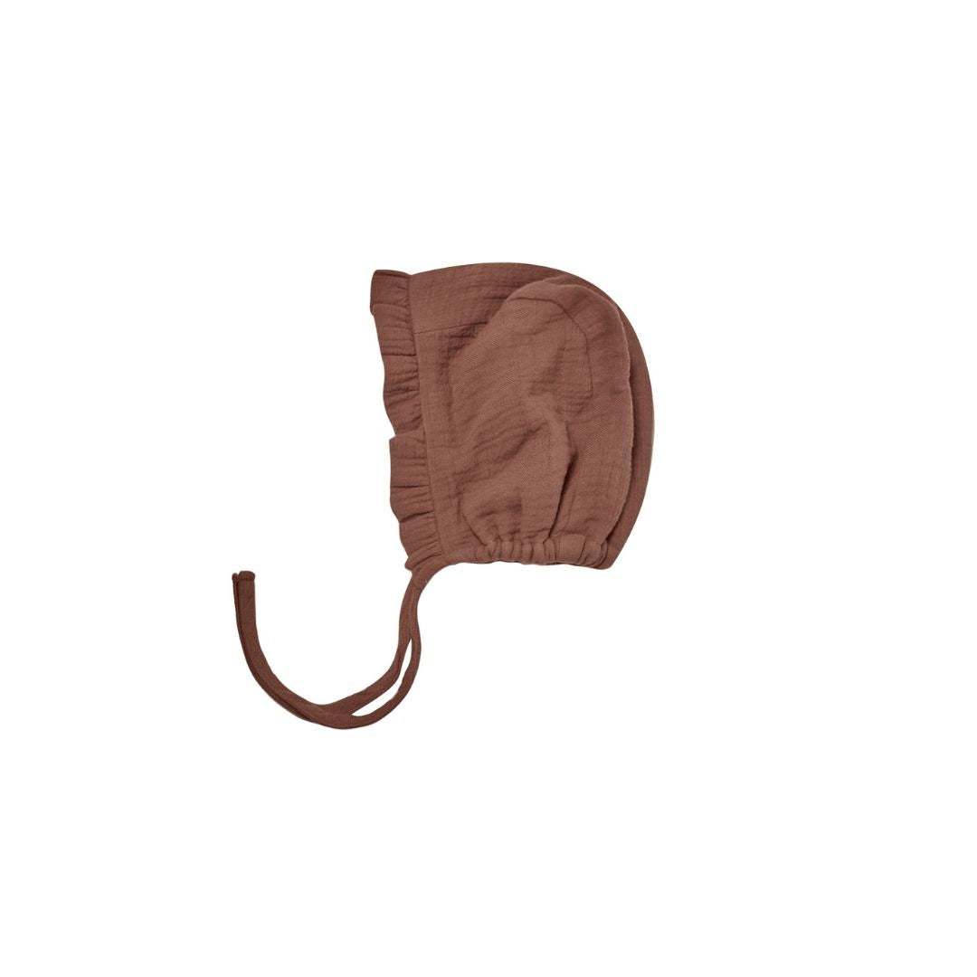 Woven Ruffle Bonnet - Pecan