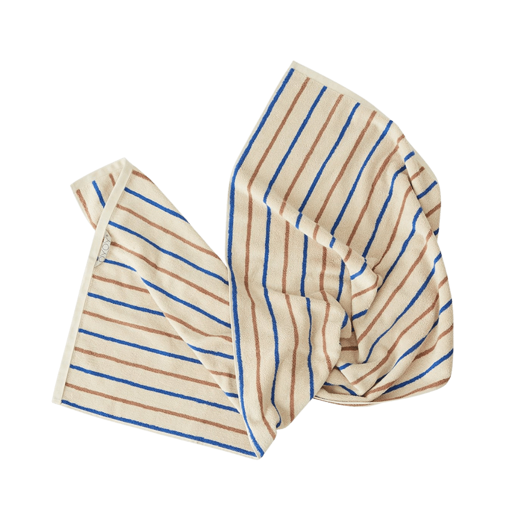 Raita Organic Cotton Towel Caramel/Optic Blue - Medium