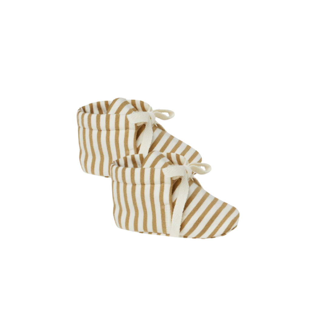 Baby Booties - Gold Stripe