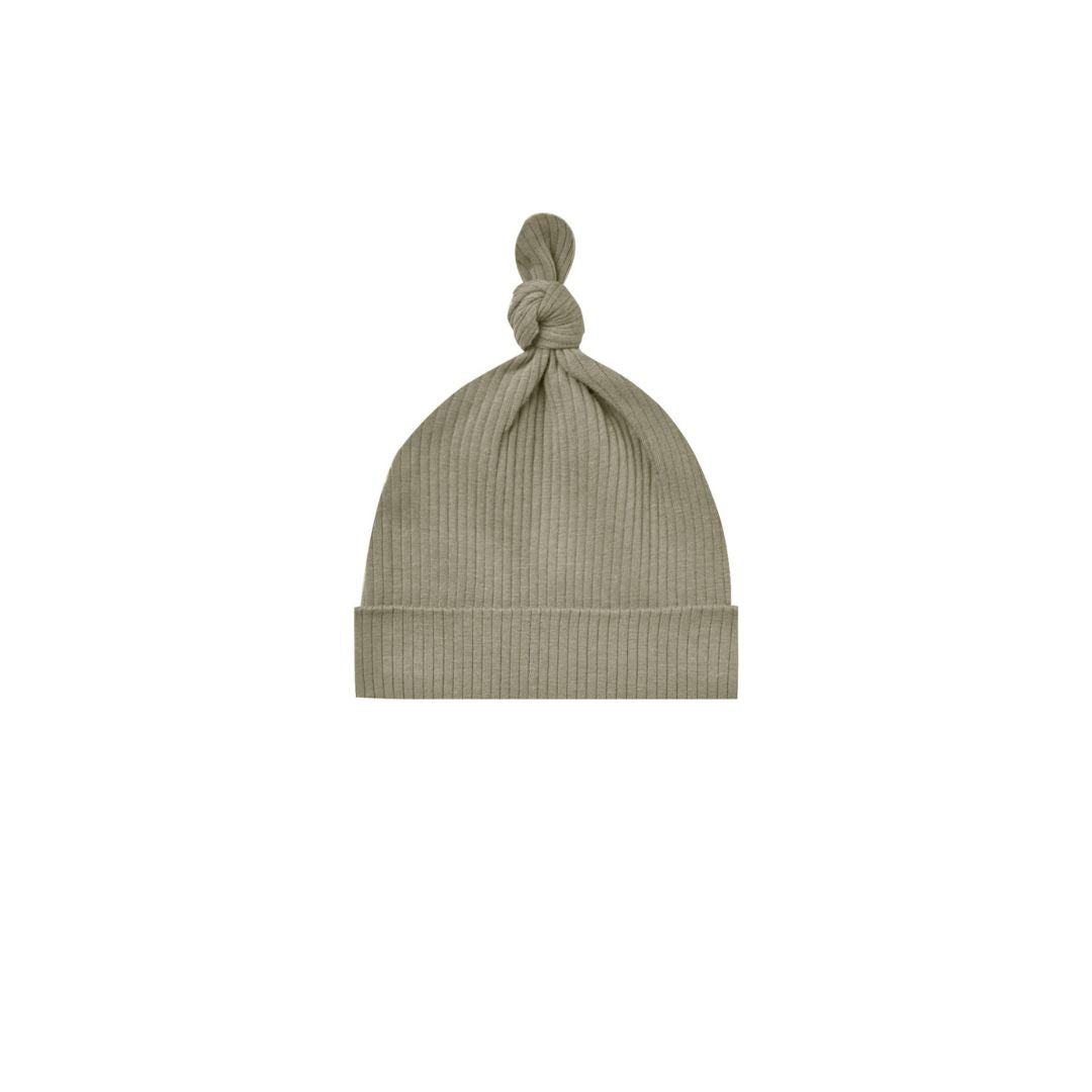 Ribbed Knotted Baby Hat - Fern