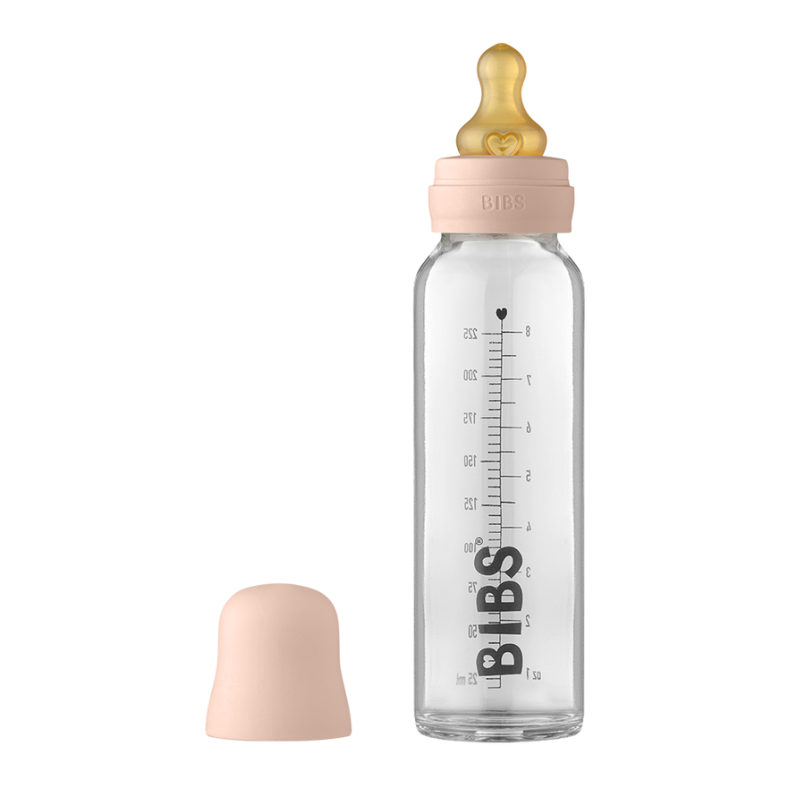 Baby Glass Bottle Complete Set (Latex) - 225ml Blush