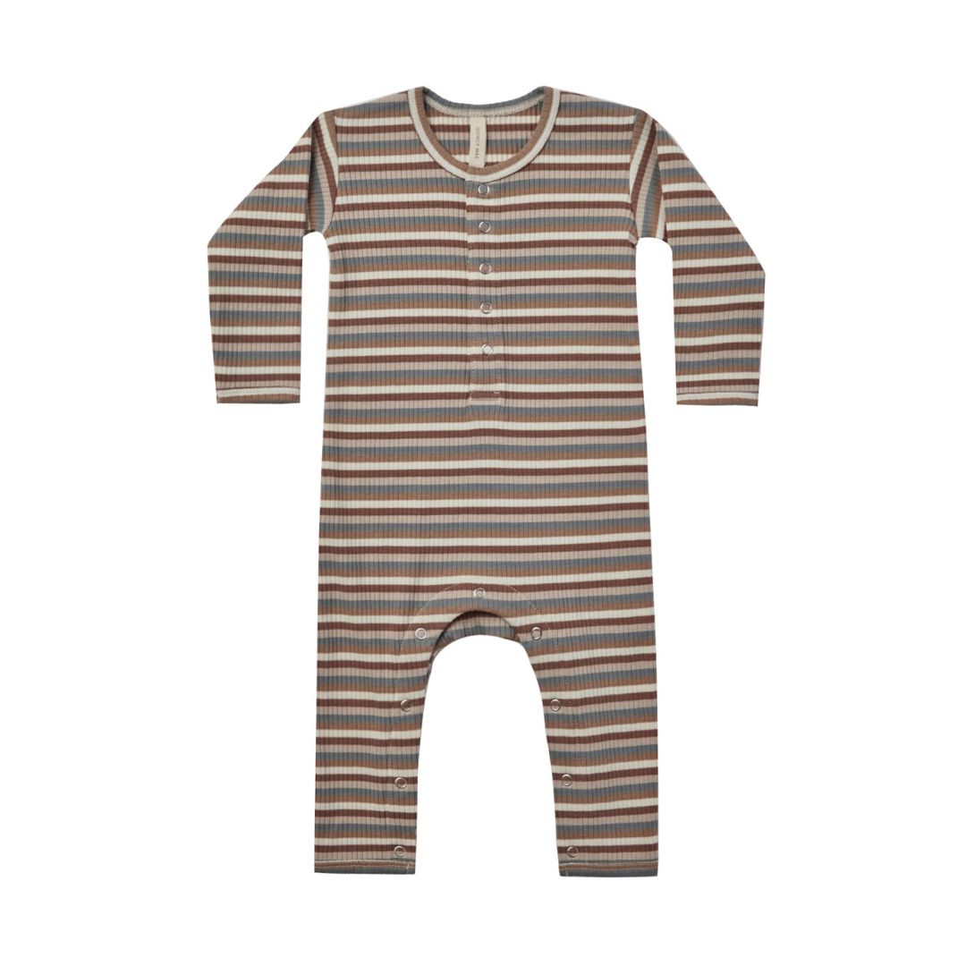 Ribbed Baby Jumpsuit - Autumn Stripe