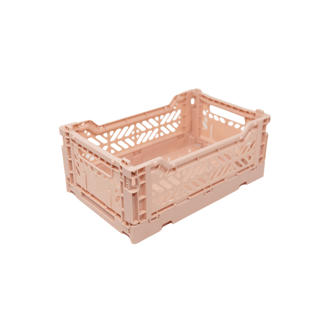 Mini Folding Crate - Milk Tea (Pink)