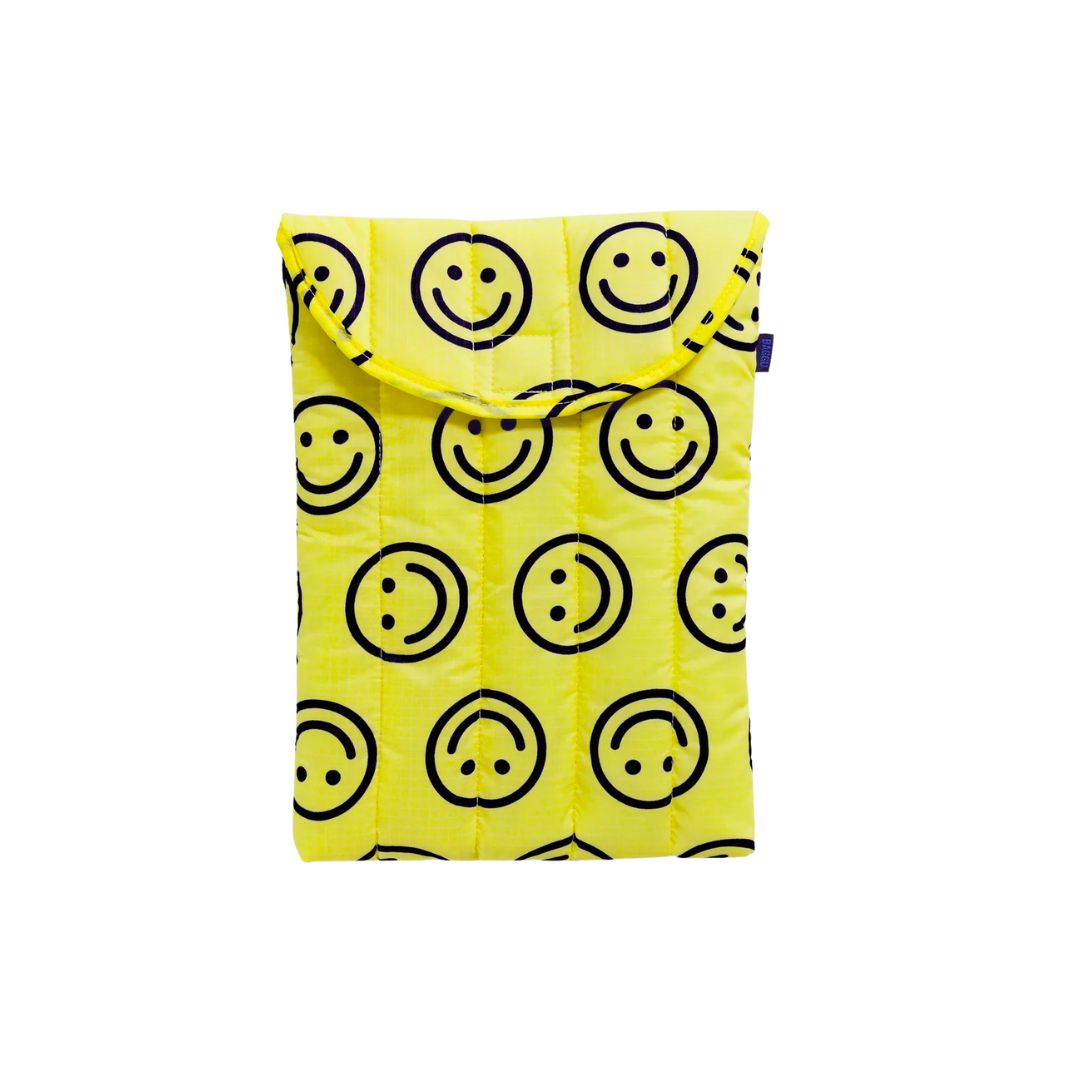 Puffy Laptop Sleeve - Yellow Happy 13"/14"