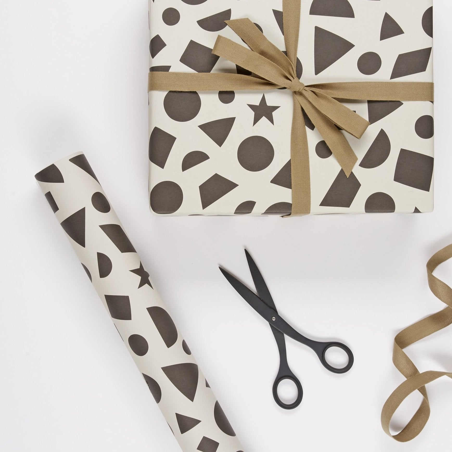 Odd Shapes Gift Wrapping Sheet - Mono