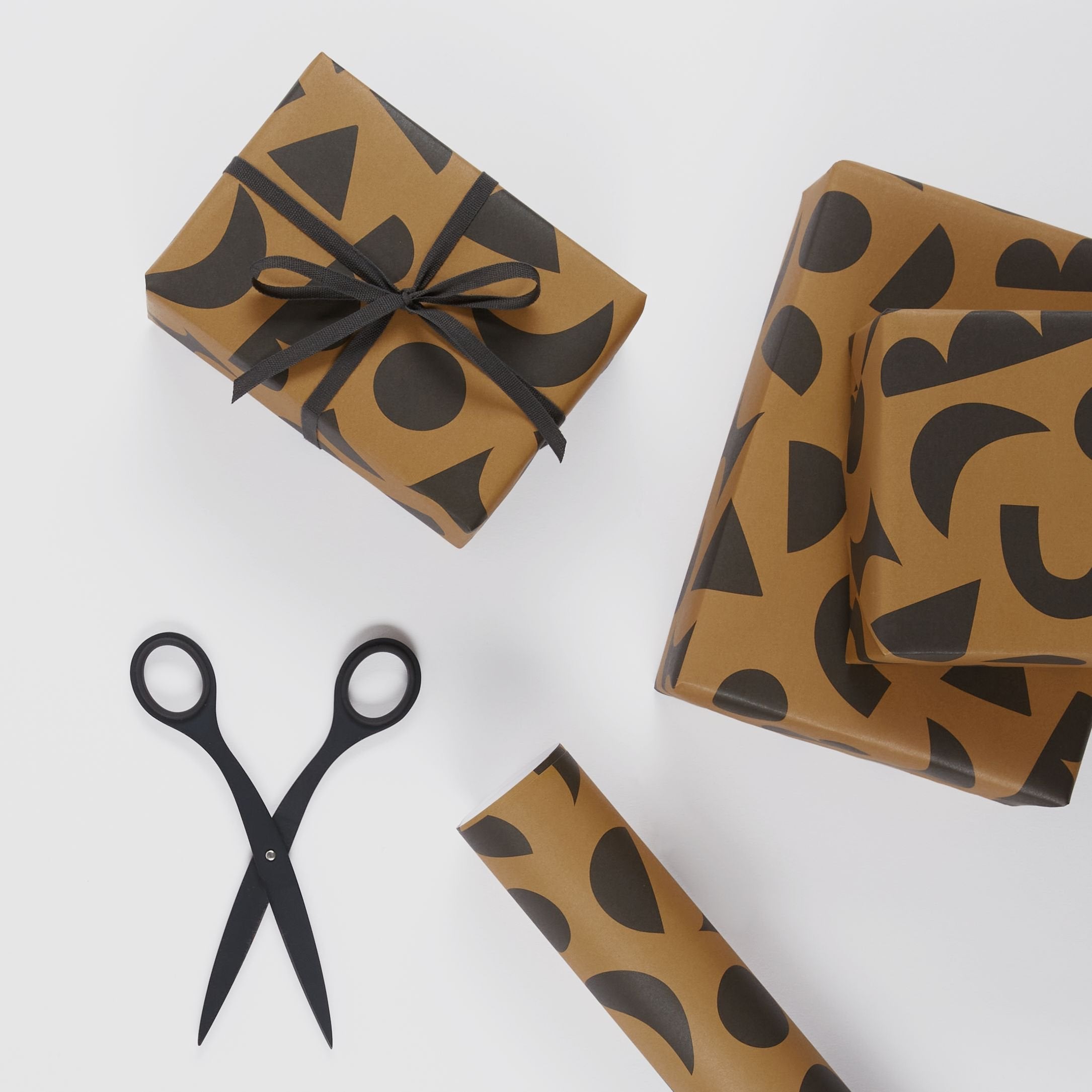 Odd Shapes Gift Wrapping Sheet - Turmeric