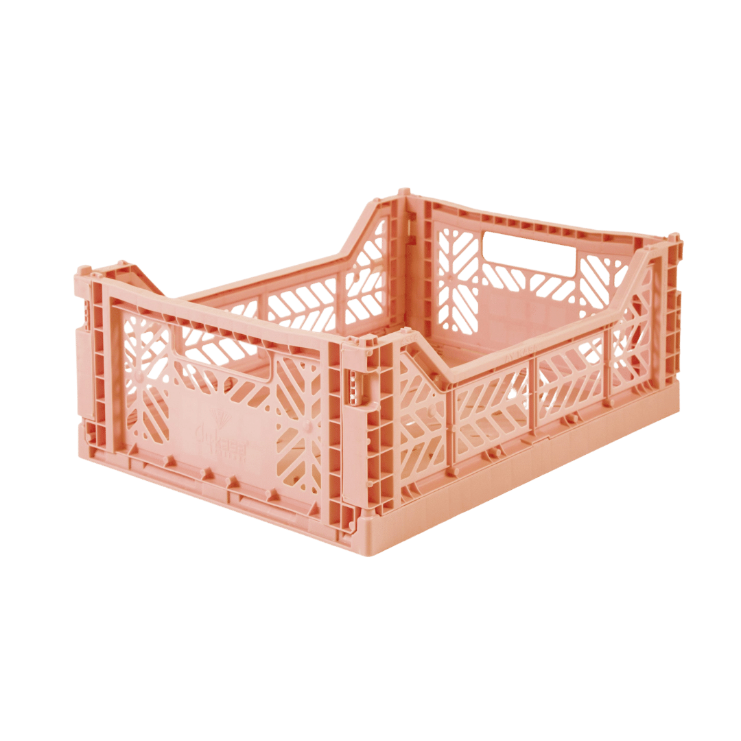Midi Folding Crate - Salmon Pink