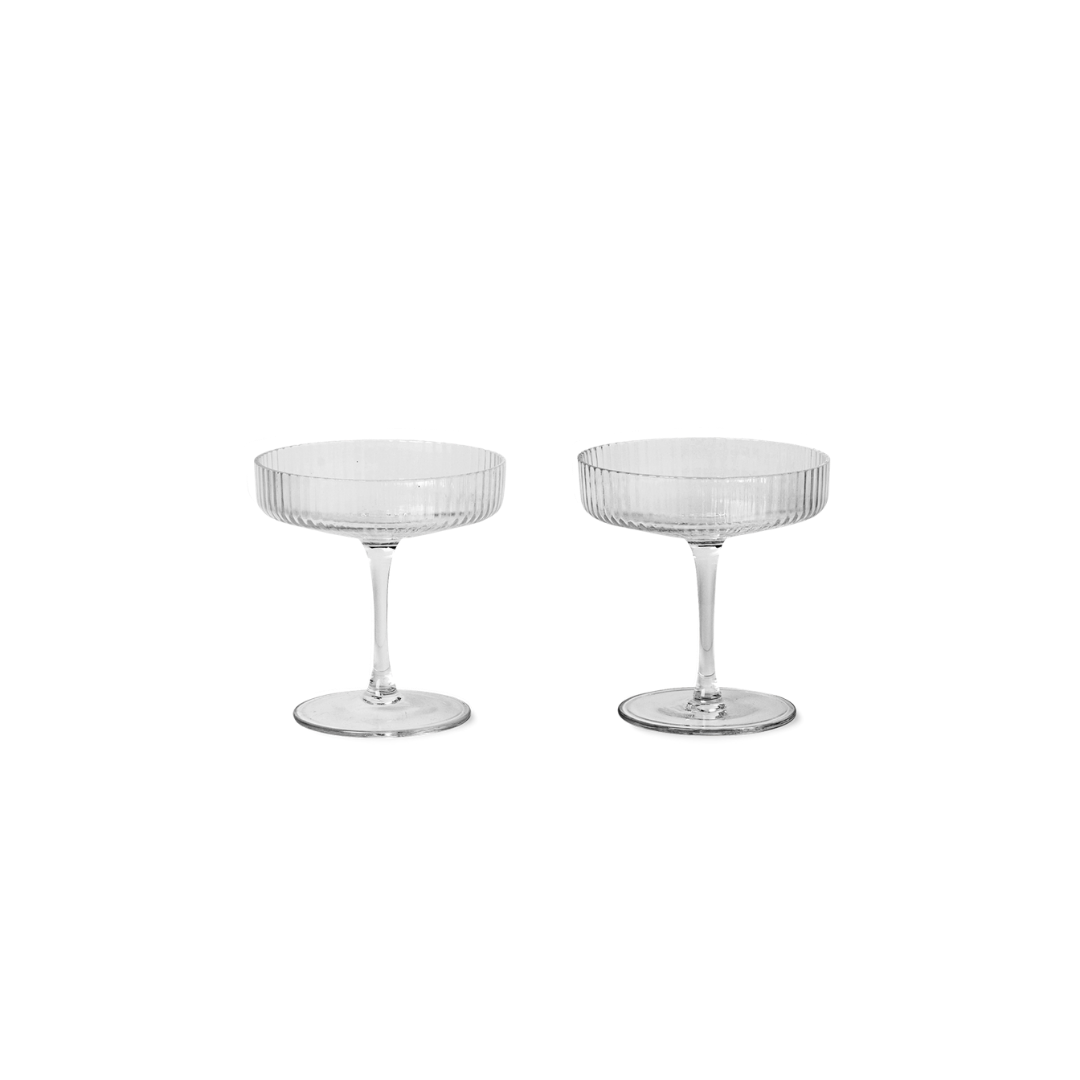 Ripple Champagne Saucers (Set of 2) - Clear