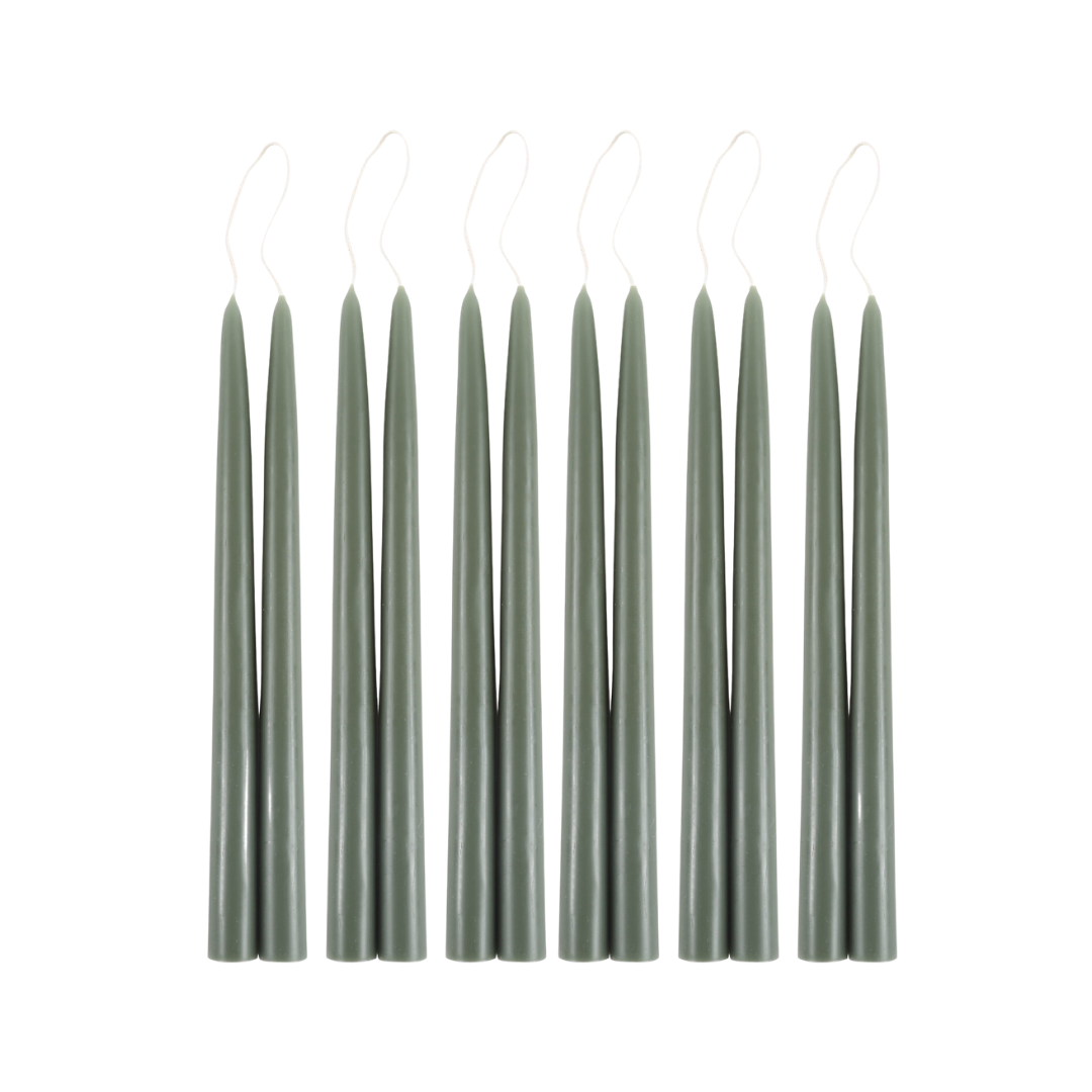 Taper Candles - Moss (12" pair)
